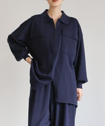 ハーフジップ」に該当するニット/セーター（ブルー・ネイビー