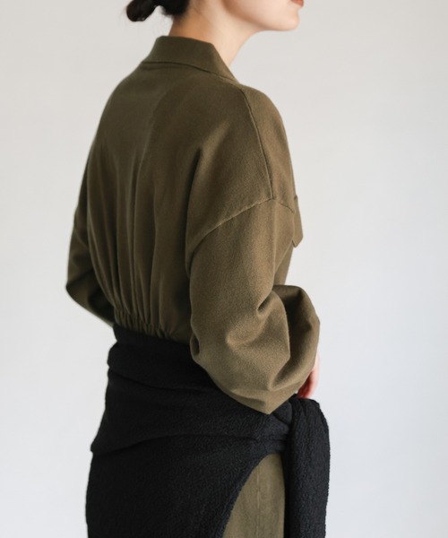 セール】【Et】Back Shearling Half-Zip Knit（ニット/セーター