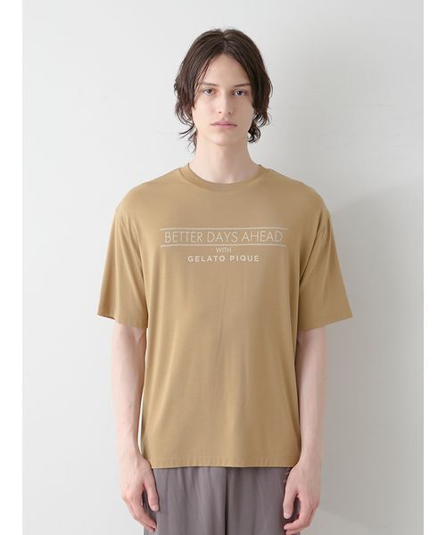 【HOMME】COOLレーヨンロゴTシャツ&ハーフパンツ HOMME】クールレーヨンロゴTシャツ＆ハーフパンツセット（ルーム