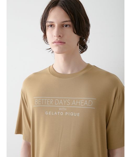 HOMME】クールレーヨンロゴTシャツ＆ハーフパンツセット（ルーム