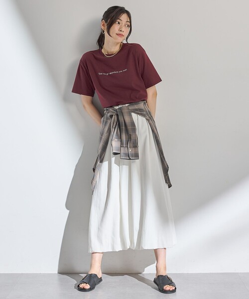 ANY(エニィ)の「オーガビッツロゴテールTシャツ(Tシャツ/カットソー・レディース・ワイン系/アイボリー系/ブラック系・F)」の7枚目の写真