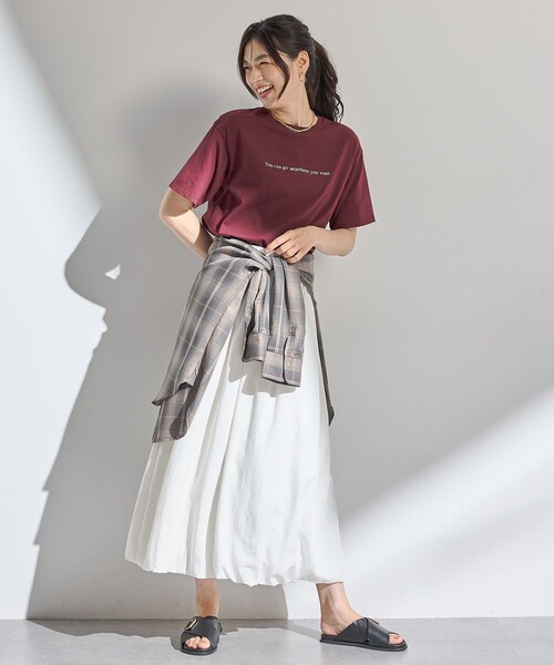 ANY(エニィ)の「オーガビッツロゴテールTシャツ(Tシャツ/カットソー・レディース・ワイン系/アイボリー系/ブラック系・F)」の8枚目の写真