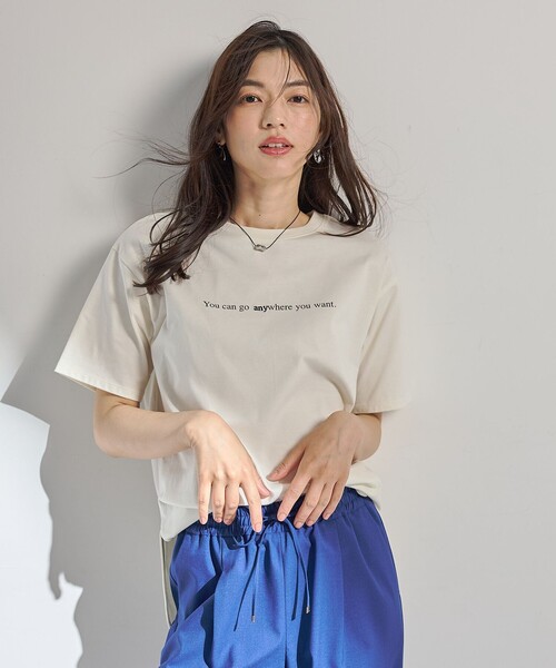 ANY(エニィ)の「オーガビッツロゴテールTシャツ(Tシャツ/カットソー・レディース・ワイン系/アイボリー系/ブラック系・F)」の9枚目の写真