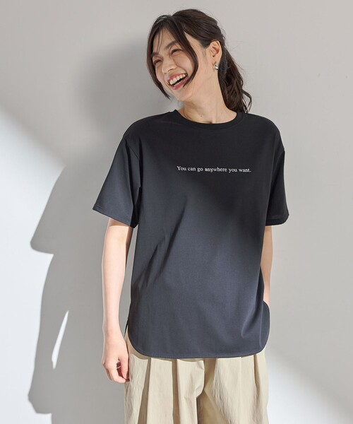 ANY(エニィ)の「オーガビッツロゴテールTシャツ(Tシャツ/カットソー・レディース・ワイン系/アイボリー系/ブラック系・F)」の13枚目の写真
