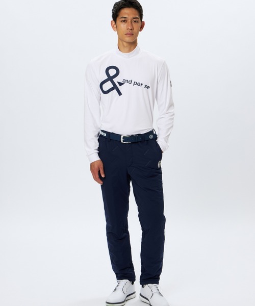 and per se(アンパスィ)の「マシュマロジャージー長袖モックネックシャツ(メンズ)(Tシャツ/カットソー・メンズ・ネイビー/ピンク/ホワイト・LL/L/M)」の4枚目の写真