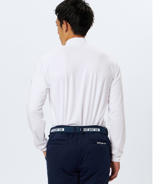 and per se(アンパスィ)の「マシュマロジャージー長袖モックネックシャツ(メンズ)(Tシャツ/カットソー・メンズ・ネイビー/ピンク/ホワイト・LL/L/M)」の7枚目の写真