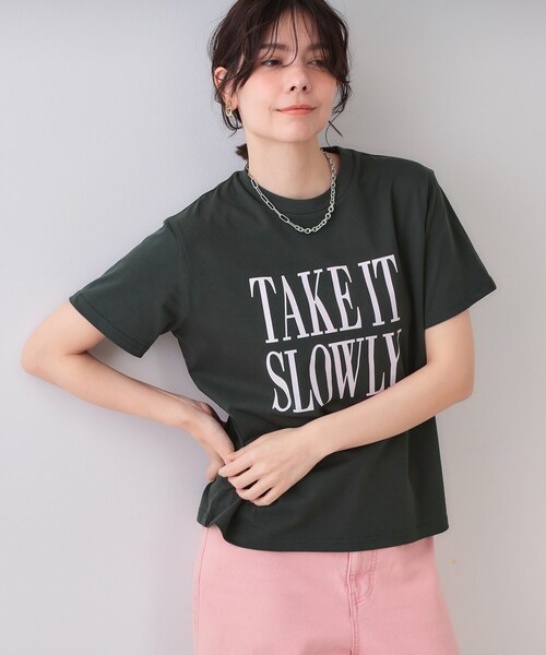 OPAQUE.CLIP(オペークドットクリップ)の「ロゴプリントTシャツ【洗濯機洗い可】(Tシャツ/カットソー・レディース・ホワイト/ダークグレー/ネイビー・00)」の8枚目の写真
