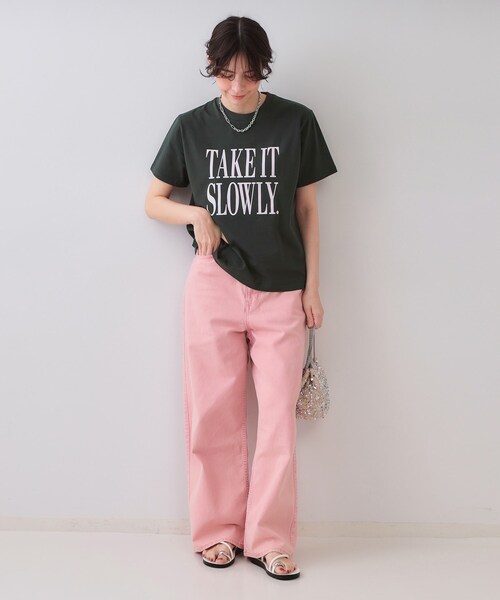 OPAQUE.CLIP(オペークドットクリップ)の「ロゴプリントTシャツ【洗濯機洗い可】(Tシャツ/カットソー・レディース・ホワイト/ダークグレー/ネイビー・00)」の9枚目の写真