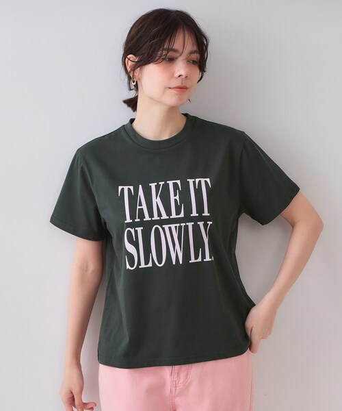 OPAQUE.CLIP(オペークドットクリップ)の「ロゴプリントTシャツ【洗濯機洗い可】(Tシャツ/カットソー・レディース・ホワイト/ダークグレー/ネイビー・00)」の16枚目の写真