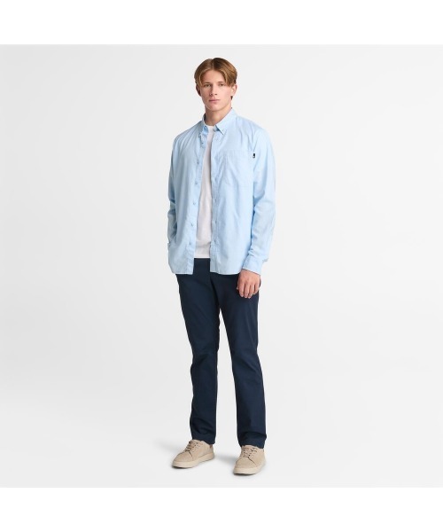 Timberland(ティンバーランド)の「長袖 ヤーンダイ オックスフォード シャツ メンズ(シャツ/ブラウス・メンズ・スカイブルー・SMALL/MEDIUM/LARGE/X-LARGE/XX-LARGE)」の4枚目の写真