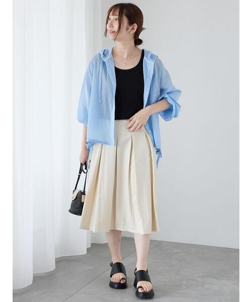 Te chichi TERRASSE（テチチテラス）の「シアーストライプシャツフーディ（シャツ/ブラウス・レディース・ブルー/グレー/ピンク・F）」の5枚目の写真