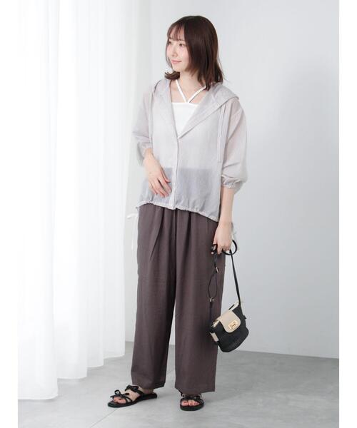 Te chichi TERRASSE（テチチテラス）の「シアーストライプシャツフーディ（シャツ/ブラウス・レディース・ブルー/グレー/ピンク・F）」の11枚目の写真