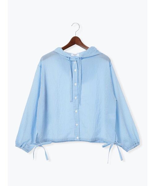 Te chichi TERRASSE（テチチテラス）の「シアーストライプシャツフーディ（シャツ/ブラウス・レディース・ブルー/グレー/ピンク・F）」の17枚目の写真