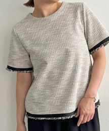 LHELBIE（レルビエ）の「カットツイードトップス（Tシャツ/カットソー）」