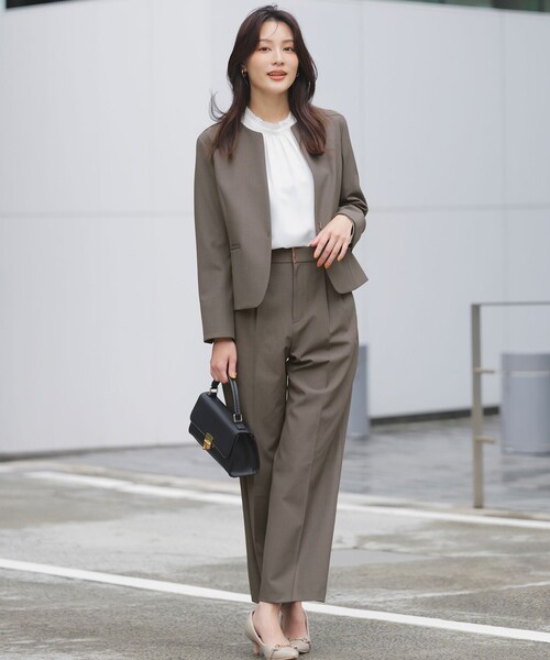 ANY SIS（エニィスィス）の「ウーステッドエステル クルーネック ジャケット（ノーカラージャケット・レディース・ネイビー系/グレー系・X-SMALL）」の18枚目の写真