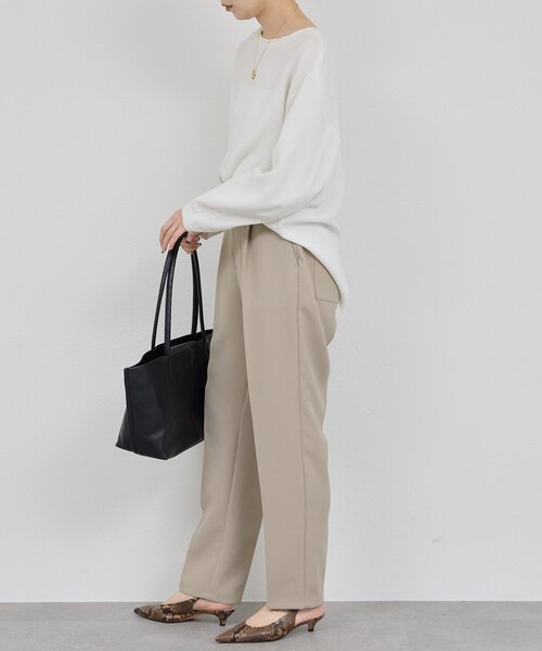 GALLARDAGALANTE(ガリャルダガランテ)の「【シワになりにくい】ジャージーテーパードパンツ(その他パンツ・レディース・アイボリー/グレイッシュベージュ/ブラック・0/1/2)」の7枚目の写真