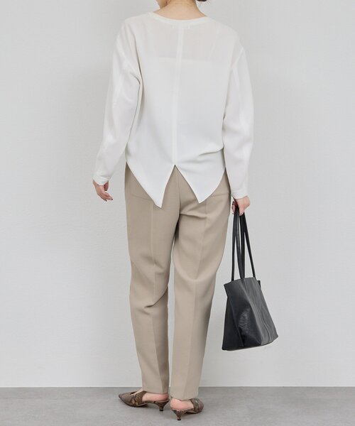 GALLARDAGALANTE(ガリャルダガランテ)の「【シワになりにくい】ジャージーテーパードパンツ(その他パンツ・レディース・アイボリー/グレイッシュベージュ/ブラック・0/1/2)」の8枚目の写真