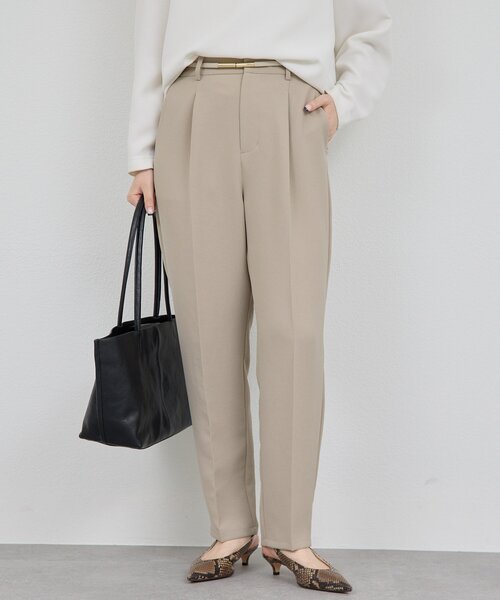 GALLARDAGALANTE(ガリャルダガランテ)の「【シワになりにくい】ジャージーテーパードパンツ(その他パンツ・レディース・アイボリー/グレイッシュベージュ/ブラック・0/1/2)」の9枚目の写真