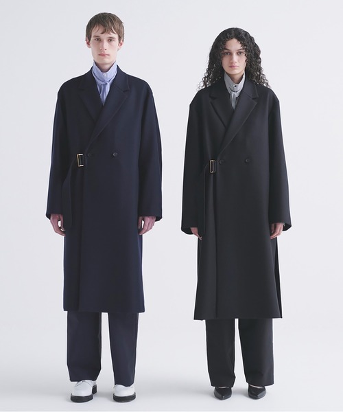 CULLNI（クルニ）の「Wool Melton Tie Locken Long Chester Coat（チェスターコート・メンズ・ネイビー/ブラック・2/1/0）」の4枚目の写真