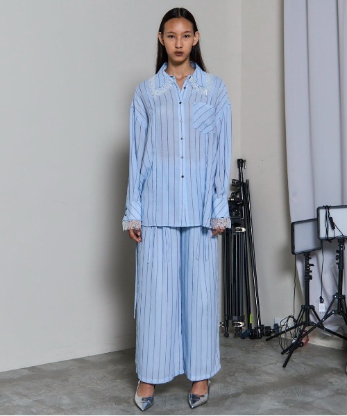 セール】2way Attachment Lace Shirt/2WAYアタッチメントレースシャツ