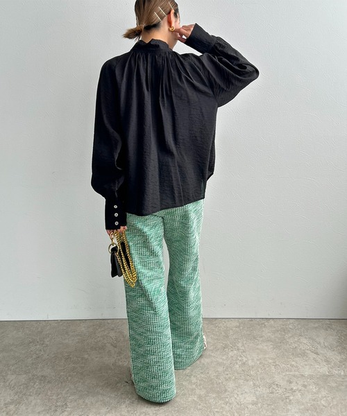 LHELBIE(レルビエ)の「ビッグボウタイ2WAYブラウス(シャツ/ブラウス・レディース・ブラウン/ブラック/オフホワイト・M)」の22枚目の写真