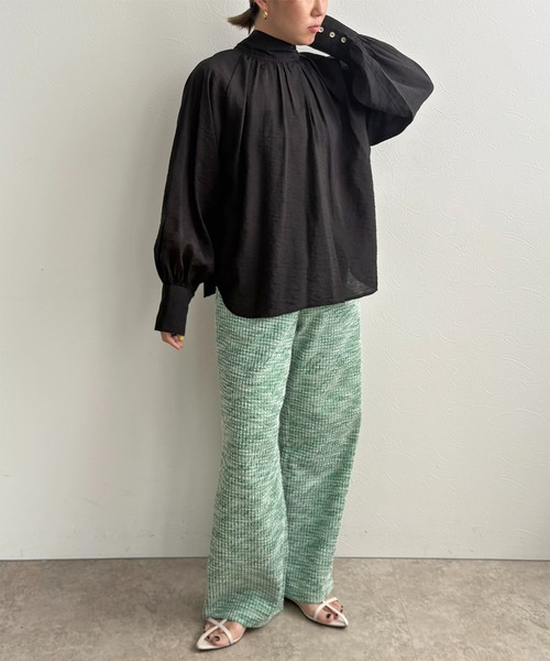 LHELBIE(レルビエ)の「ビッグボウタイ2WAYブラウス(シャツ/ブラウス・レディース・ブラウン/ブラック/オフホワイト・M)」の7枚目の写真