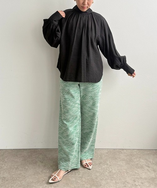 LHELBIE(レルビエ)の「ビッグボウタイ2WAYブラウス(シャツ/ブラウス・レディース・ブラウン/ブラック/オフホワイト・M)」の9枚目の写真