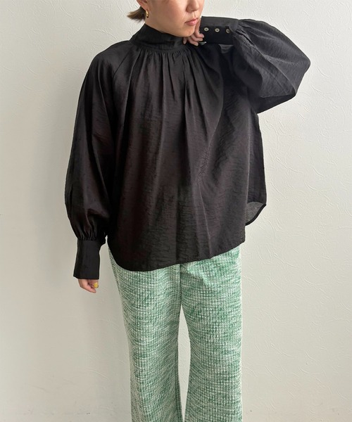 LHELBIE(レルビエ)の「ビッグボウタイ2WAYブラウス(シャツ/ブラウス・レディース・ブラウン/ブラック/オフホワイト・M)」の11枚目の写真