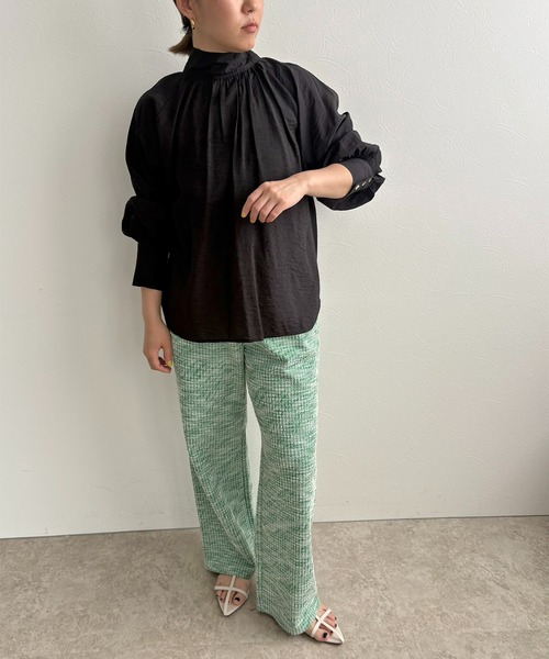 LHELBIE(レルビエ)の「ビッグボウタイ2WAYブラウス(シャツ/ブラウス・レディース・ブラウン/ブラック/オフホワイト・M)」の6枚目の写真