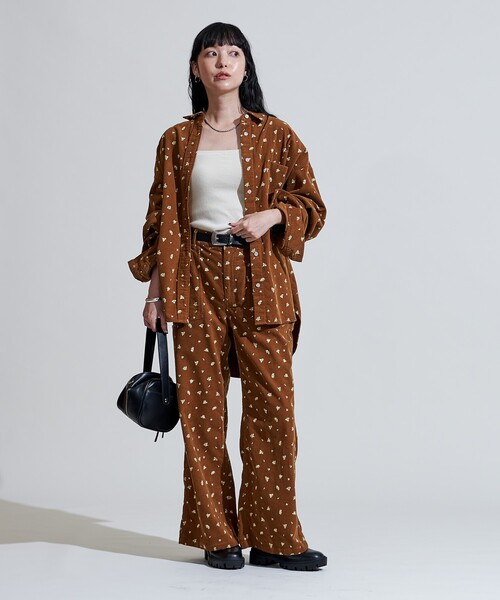 FREAK'S STORE(フリークスストア)の「カントリーフラワー コーデュロイパンツ<セットアップ対応>/小花柄(その他パンツ・レディース・キャメル/チャコール/ナチュラル・MEDIUM/SMALL)」の18枚目の写真