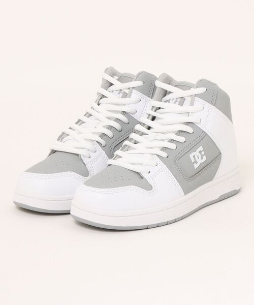 DC SHOES(ディーシーシューズ)の「DC SHOES ディーシーシューズ MANTECA 4 HI SN レディーススニーカー ハイカット(マンテカ4ハイSN)(スニーカー・レディース・ホワイト×グレー・23.5cm/24.0cm/24.5cm/25.0cm/23.0cm)」の1枚目の写真
