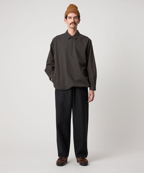 セール】＜Steven Alan＞ チェック ジップ プルオーバー シャツ LOOSE