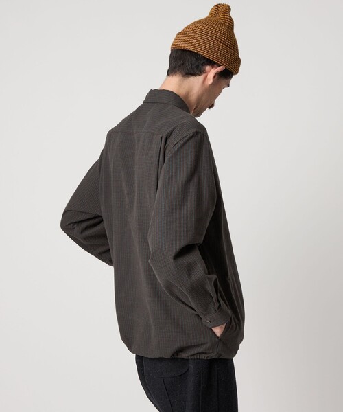 Steven Alan＞ ビエラ チェック ジップ プルオーバー シャツ