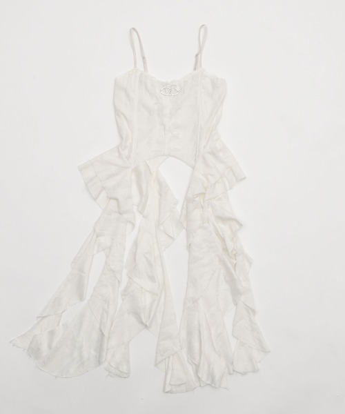 Figments（フィグメンツ）の「メタルバッジサイドフリルキャミ（キャミソール・レディース・ホワイト/ブラック・FREE）」の14枚目の写真