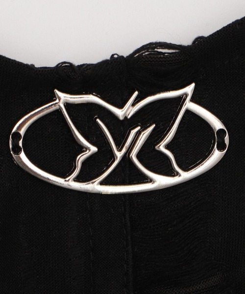 Figments（フィグメンツ）の「メタルバッジサイドフリルキャミ（キャミソール・レディース・ホワイト/ブラック・FREE）」の17枚目の写真