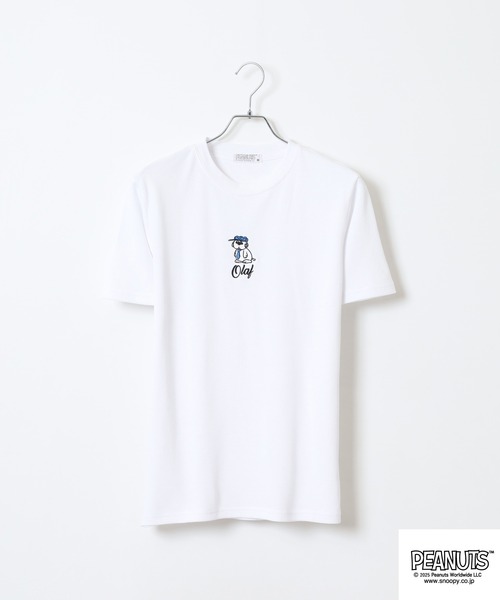 PEANUTS(ピーナッツ)の「PEANUTS 刺繍杢ワッフルTシャツ(Tシャツ/カットソー・メンズ・ブラック/杢グレー/ネイビー/ホワイト・M/L/LL)」の17枚目の写真