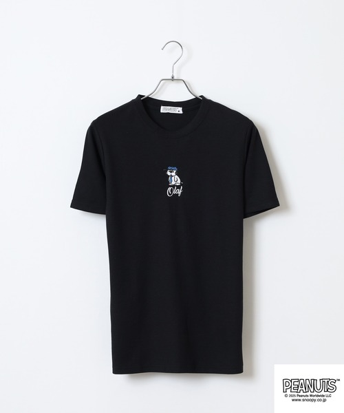 PEANUTS(ピーナッツ)の「PEANUTS 刺繍杢ワッフルTシャツ(Tシャツ/カットソー・メンズ・ブラック/杢グレー/ネイビー/ホワイト・M/L/LL)」の16枚目の写真