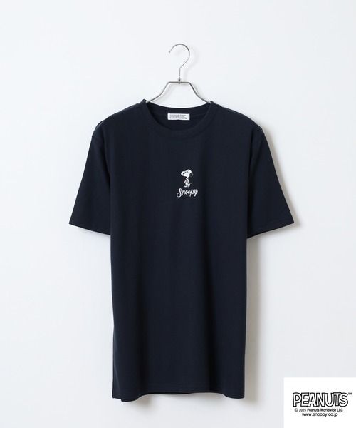 PEANUTS(ピーナッツ)の「PEANUTS 刺繍杢ワッフルTシャツ(Tシャツ/カットソー・メンズ・ブラック/杢グレー/ネイビー/ホワイト・M/L/LL)」の19枚目の写真
