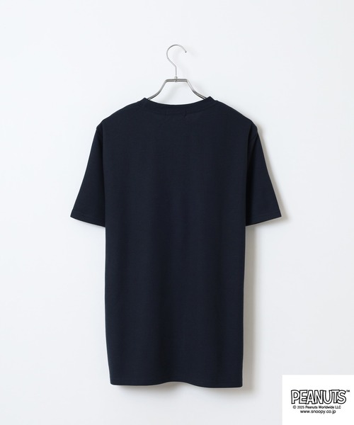 PEANUTS(ピーナッツ)の「PEANUTS 刺繍杢ワッフルTシャツ(Tシャツ/カットソー・メンズ・ブラック/杢グレー/ネイビー/ホワイト・M/L/LL)」の6枚目の写真