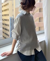 LBC（エルビーシー）の「ウール混ケーブル2WAYニットベスト（ベスト）」