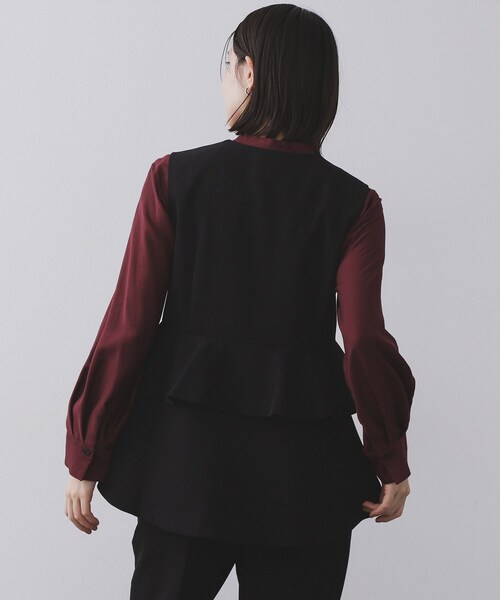 OPAQUE.CLIP（オペークドットクリップ）の「フリルペプラムジレ/セットアップ対応可【洗濯機洗い可】（ベスト・レディース・キャメル/ブラック・40/38/36/42）」の20枚目の写真