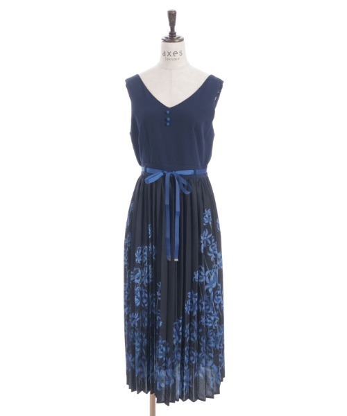 彼岸花柄プリーツジャンスカ（ワンピース）｜axes femme（アクシーズ