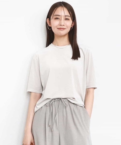 MK MICHEL KLEIN（エムケーミッシェルクラン）の「シアーベロアTシャツ/洗える（Tシャツ/カットソー・レディース・ブルー/グレイッシュベージュ/ダークグレー/ブルー系その他・38）」の3枚目の写真