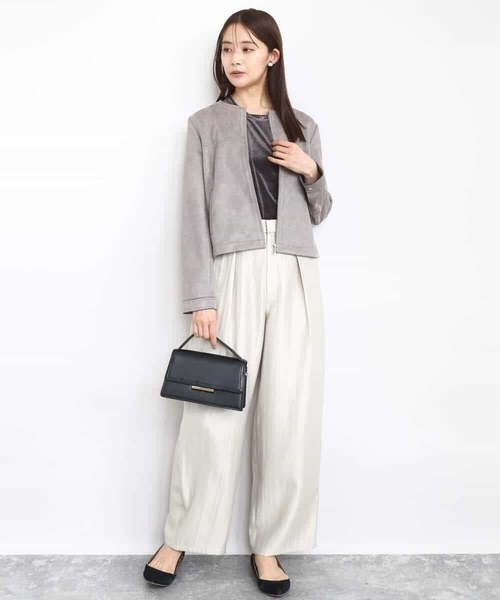 MK MICHEL KLEIN（エムケーミッシェルクラン）の「シアーベロアTシャツ/洗える（Tシャツ/カットソー・レディース・ブルー/グレイッシュベージュ/ダークグレー/ブルー系その他・38）」の18枚目の写真
