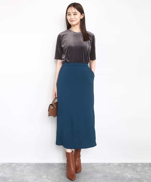 MK MICHEL KLEIN（エムケーミッシェルクラン）の「シアーベロアTシャツ/洗える（Tシャツ/カットソー・レディース・ブルー/グレイッシュベージュ/ダークグレー/ブルー系その他・38）」の20枚目の写真