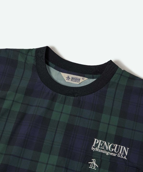 penguin BY MUNSINGWEAR（ペンギン バイ マンシングウェア）の「UTILITY SHORT SLEEVE CHECK JACKET　半袖チェックシャツゴルフウェア（Tシャツ/カットソー・メンズ・ネイビー・L/M/XL）」の3枚目の写真