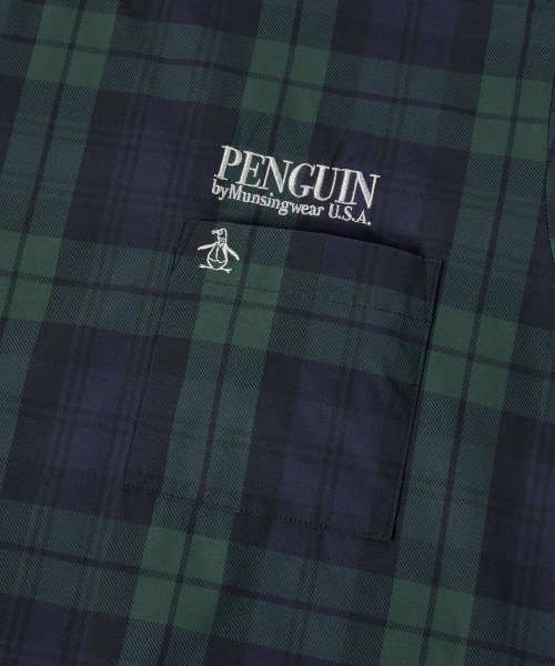 penguin BY MUNSINGWEAR（ペンギン バイ マンシングウェア）の「UTILITY SHORT SLEEVE CHECK JACKET　半袖チェックシャツゴルフウェア（Tシャツ/カットソー・メンズ・ネイビー・L/M/XL）」の4枚目の写真