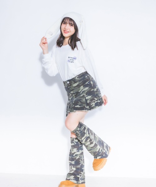 repipi armario（レピピ アルマリオ）の「ウサミミワッチ（ニットキャップ/ビーニー・キッズ・ホワイト/ブラック・FREE）」の5枚目の写真