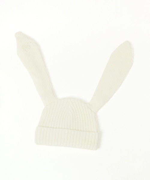 repipi armario（レピピ アルマリオ）の「ウサミミワッチ（ニットキャップ/ビーニー・キッズ・ホワイト/ブラック・FREE）」の10枚目の写真