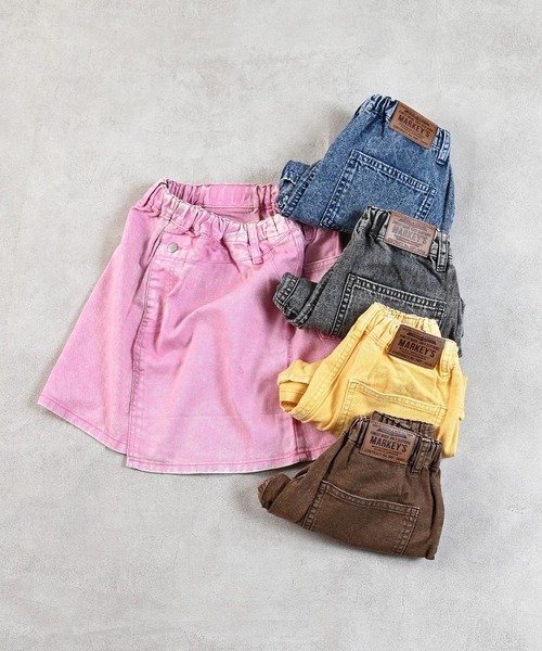 MARKEY'S（マーキーズ）の「クロスディテールミニスカート（スカート・キッズ・ライトブルー/ブラック/イエロー/ピンク/ブラウン・S/M/L/LL）」の6枚目の写真